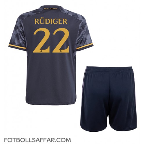 Real Madrid Antonio Rudiger #22 Bortadräkt Barn 2023-24 Kortärmad (+ Korta byxor)